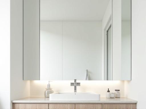 A spotless bathroom mirror and vanity in a modern Miami home